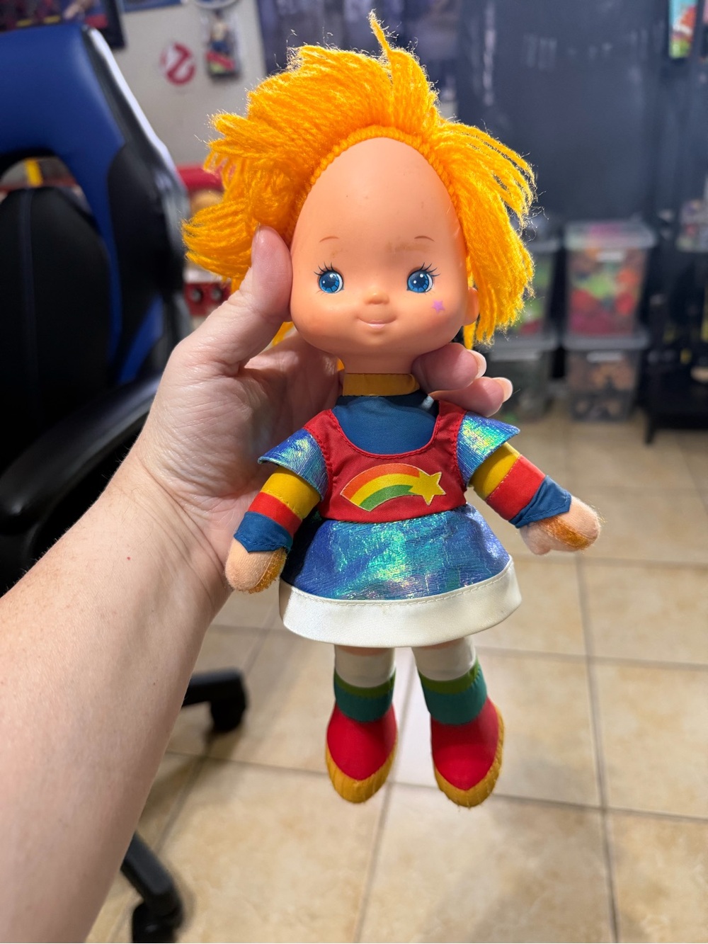 1983 vintage Rainbow Star Plush Doll - Orange Hair Rainbow Outfit